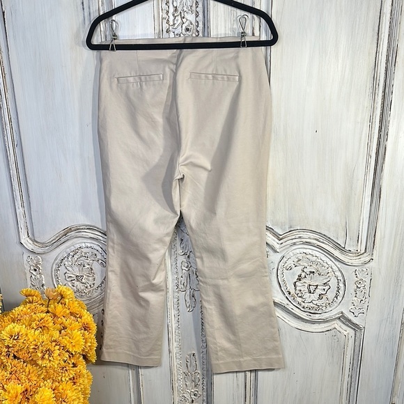Crosby Beige Button-Accent Cropped Beige Trousers - Picture 5 of 10